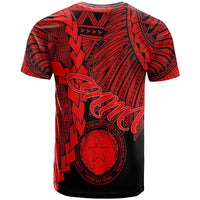 Northern Mariana Islands Polynesian T Shirt Tribal Wave Tattoo Red - Polynesian Pride