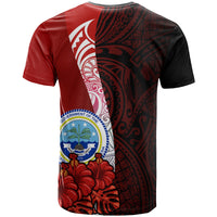 Federated States of Micronesia T Shirt Coat of Arm With Hibiscus - Polynesian Pride
