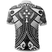 Kosrae Polo Shirt White Seal with Polynesian Tattoo - Polynesian Pride