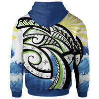Polynesian Hoodie Dawn Sea Waves Pattern - Polynesian Pride