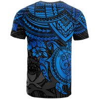 Pohnpei T Shirt Pohnpei FLag Blue Turtle Hibiscus - Polynesian Pride