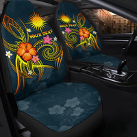 Marshall Islands Polynesian Personalised Car Seat Covers - Legend of Marshall Islands (Blue) - Polynesian Pride