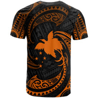 Papua New Guinea Polynesian Custom T Shirt Orange Tribal Wave - Polynesian Pride
