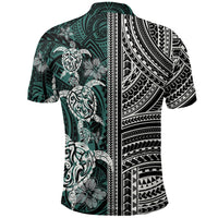 Polynesian Polo Shirt Turtle With Ethnic Motives and Floral Elements LT20 - Polynesian Pride