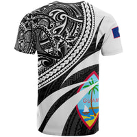 Guam Polynesian T Shirt White Floral Pattern - Polynesian Pride