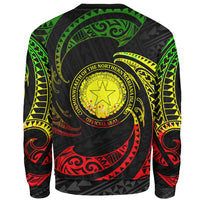 Northern Mariana Islands Polynesian Custom Personalised Sweater - Reggae Tribal Wave - Polynesian Pride