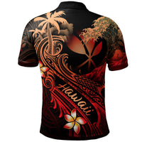 Hawaii Polynesian Polo Shirt Plumeria Flowers and Waves - Polynesian Pride