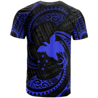 Papua New Guinea Polynesian Custom T Shirt Blue Tribal Wave - Polynesian Pride