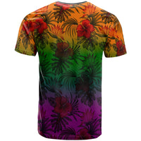 Polynesian T Shirts Green Hibiscus Patterns - Polynesian Pride