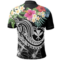 Polynesian Hawaii Kanaka Maoli Polo Summer Plumeria (Black) - Polynesian Pride