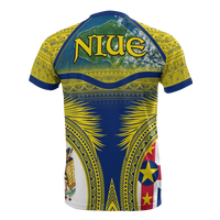 Niue T Shirt Niue Flag Seal Coconut Crab Coconut Leaves - Polynesian Pride
