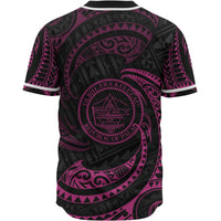 Palau Polynesian Baseball Shirt - Pink Tribal Wave - Polynesian Pride