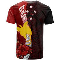 Papua New Guinea Polynesian T Shirt Bird of Paradise With Hibiscus - Polynesian Pride