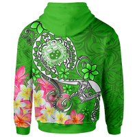 Samoa Hoodie Turtle Plumeria (Green) - Polynesian Pride