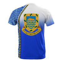 Tuvalu All Over Print T Shirt Tuvaluan Flag Ocean Waves - Polynesian Pride