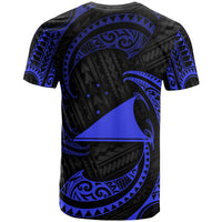 Tokelau Polynesian Custom T Shirt Blue Tribal Wave - Polynesian Pride