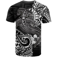 Tahiti T Shirt White Shark Polynesian Tattoo - Polynesian Pride