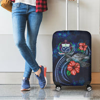 Samoa Polynesian Luggage Cover - Blue Turtle Hibiscus - Polynesian Pride