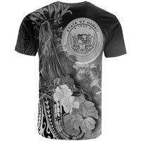 Polynesian Hawaii Custom T Shirts Humpback Whale with Tropical Flowers (White) - Polynesian Pride