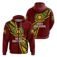 Tonga Vavau High School Tongan Patterns Hoodie LT12 Zip Hoodie Red - Polynesian Pride