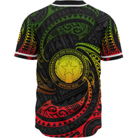 Northern Mariana Islands Polynesian Baseball Shirt - Reggae Tribal Wave - Polynesian Pride