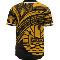 Tahiti Baseball Shirt - Gold Color Cross Style - Polynesian Pride