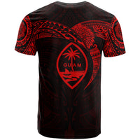 Guam Polynesian T Shirt Full Color Heart Shield - Polynesian Pride