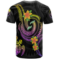 Yap Custom T Shirt Plumeria Flowers with Spiral Patterns - Polynesian Pride