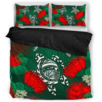 Hawaii Lehua Flowers Turtle Poly Bedding Set - Ser Style - AH - Polynesian Pride