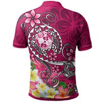 Tonga Custom Polo Shirt Turtle Plumeria (Pink) - Polynesian Pride
