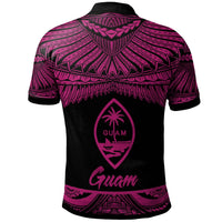 Guam Custom Polo Shirt Polynesian Tattoo Pink Version - Polynesian Pride