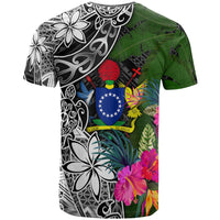 Cook Islands T Shirt Turtle Plumeria Banana Leaf - Polynesian Pride