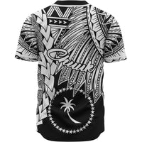 Chuuk Polynesian Custom Personalised Baseball Shirt - Tribal Wave Tattoo White - Polynesian Pride
