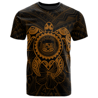 Hawaii Polynesian T Shirt Vintage Polynesian Turtle (Golden) Unisex Golden - Polynesian Pride