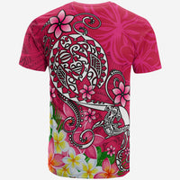 Polynesian T shirt Turtle Plumeria Pink Color - Polynesian Pride