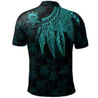 Tuvalu Custom Polo Polynesian Wings (Turquoise) - Polynesian Pride