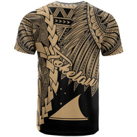 Tokelau Polynesian Custom T Shirt Tribal Wave Tattoo Gold - Polynesian Pride
