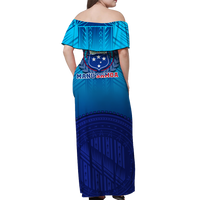 Manu Samoa Legend Women Off Shoulder Long Dress - LT12 - Polynesian Pride
