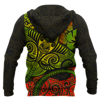 Hawaii Zip up Hoodie Polynesian Manta Ray - Polynesian Pride