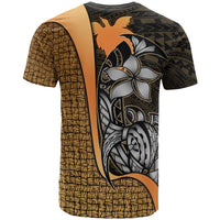 Papua New Guinea Polynesian T Shirt Gold Turtle with Hook - Polynesian Pride