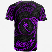 Chuuk Micronesia Custom T Shirt Purple Tribal Wave - Polynesian Pride