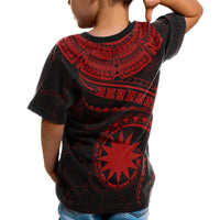 Nauru Polynesian T Shirt Nauru Waves (Red) - Polynesian Pride