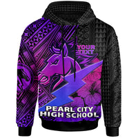 Hawaii Custom Hoodie Pearl City High School Horse and Thunder Hibiscus Polynesian LT10 - Polynesian Pride