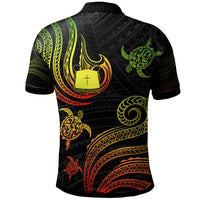 Tokelau Polo Shirt Polynesian Turtle With Pattern Reggae - Polynesian Pride