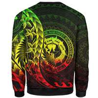 Northern Mariana Islands Sweatshirt - Custom Personalised Polynesian Pattern Style Reggae Color - Polynesian Pride