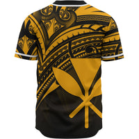 Hawaii Kanaka Maoli Baseball Shirt - Gold Color Cross Style - Polynesian Pride