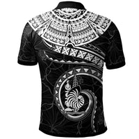 New Caledonia Polynesian Custom Polo Shirt Polynesian Waves (White) - Polynesian Pride