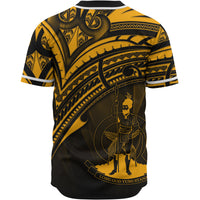 Vanuatu Baseball Shirt - Gold Color Cross Style - Polynesian Pride
