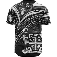 Fiji Baseball Shirt - White Color Cross Style - Polynesian Pride