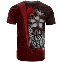 Nauru Polynesian Custom T Shirt Red Turtle with Hook - Polynesian Pride